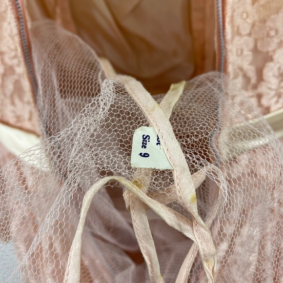 Vintage 50's Small Pink Lace Full Sweep Hollywood Maisel Style‎ Cocktail Dress - Picture 13 of 14